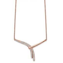 chisel-stainless-steel-polished-rose-ip-plated-preciosa-crystal-bar-on-a-17-75-inch-cable-chain-with-a-2-inch-extension-necklace