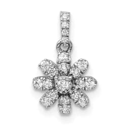 14k-white-gold-polished-diamond-flower-pendant