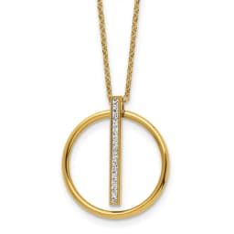 Chisel Stainless Steel Polished Yellow IP-finished with Preciosa Crystal Pendant on a 16 inch Cable Chain with a 2 inch Extension Necklace