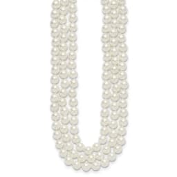 majestik-sterling-silver-rhodium-plated-3-row-10-11mm-white-imitation-shell-pearl-hand-knotted-necklace