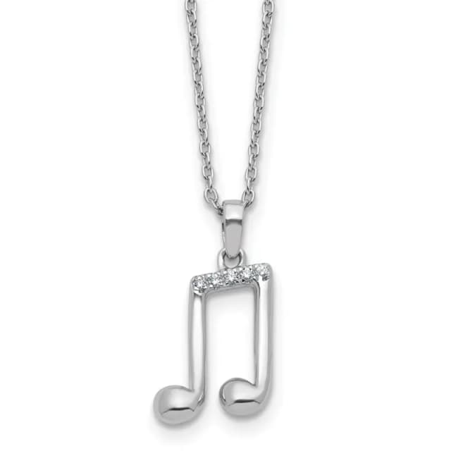 White Ice Sterling Silver Rhodium-finished 18 inch Diamond X Necklace with 2 Inch Extender