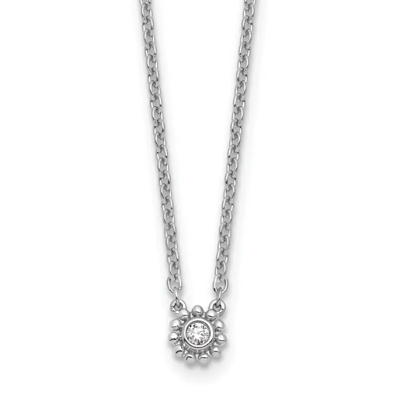 white-ice-sterling-silver-rhodium-plated-18-inch-beaded-circle-with-diamond-necklace-plus-2-inch-extender