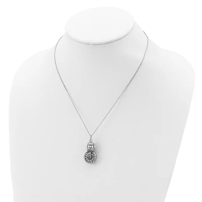 Sentimental Expressions Sterling Silver Rhodium-finished Antiqued FW Cultured Pearls of Wisdom 18in Necklace