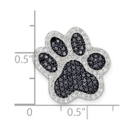 sterling-silver-rhodium-plated-polished-cz-paw-print-chain-slide