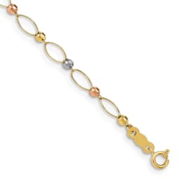 14k-tri-color-oval-link-tri-color-mirror-beads-bracelet