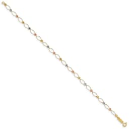 14k-tri-color-oval-link-tri-color-mirror-beads-bracelet