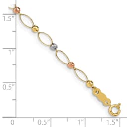 14k-tri-color-oval-link-tri-color-mirror-beads-bracelet