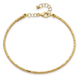 14k-diamond-cut-and-textured-with-safety-chain-bangle