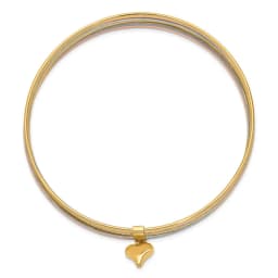 14k-w-dangle-heart-tri-color-set-of-7-textured-slip-on-bangles