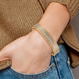 14k-w-dangle-heart-tri-color-set-of-7-textured-slip-on-bangles
