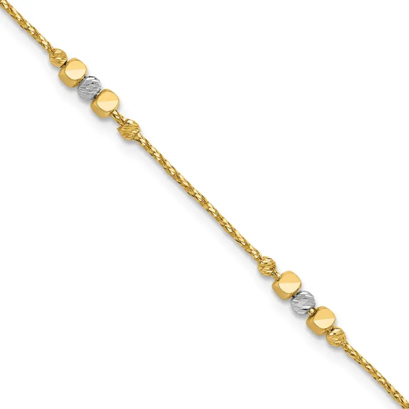 14k-two-tone-pol-texture-dia-cut-beads-w-1in-ext-bracelet