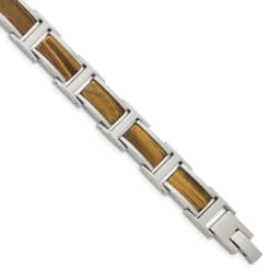 chsiel-stainless-steel-polished-with-tiger-s-eye-inlay-8-5-inch-link-bracelet