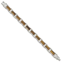 chsiel-stainless-steel-polished-with-tiger-s-eye-inlay-8-5-inch-link-bracelet