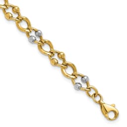 10k-two-tone-polished-fancy-link-with-beads-bracelet