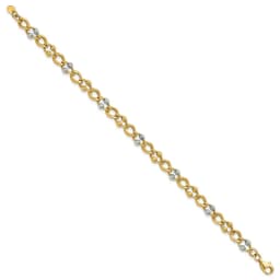 10k-two-tone-polished-fancy-link-with-beads-bracelet