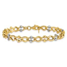 10k-two-tone-polished-fancy-link-with-beads-bracelet