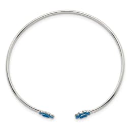 sterling-silver-polished-enameled-blue-clover-children-s-cuff-bangle
