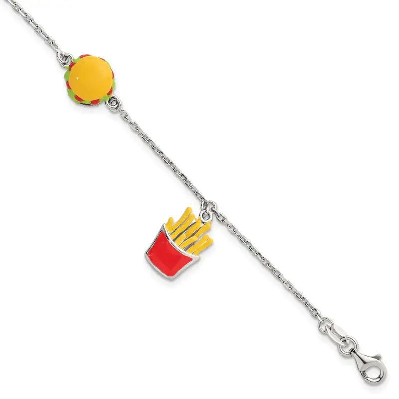 sterling-silver-enameled-burger-and-fries-w-1in-ext-children-s-bracelet