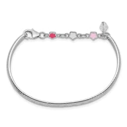 sterling-silver-rhodium-plated-polished-beaded-crystal-multi-color-enameled-princess-with-chain-baby-bangle