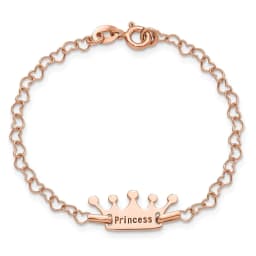 sterling-silver-rose-tone-princess-crown-heart-link-children-s-bracelet