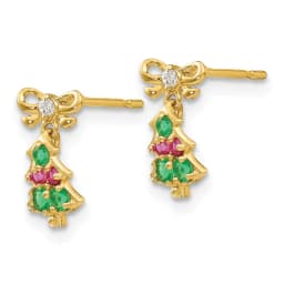 14k-madi-k-cz-children-s-christmas-tree-dangle-post-earrings