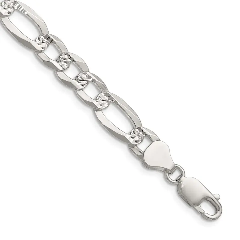 sterling-silver-8-0mm-flat-d-c-pave-figaro-chain