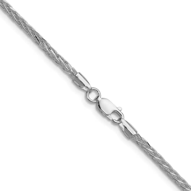 Sterling Silver Rhodium-finished 2.5mm 8 Sided D/C Double Spiga Chain (10.06 Grams)