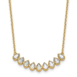 True Origin 14k 1 carat Lab Grown Diamond VS DEF 18 inch Fashion Bar Necklace