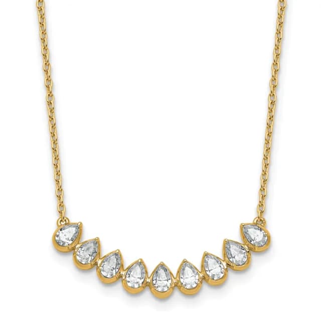 True Origin 14k 1 carat Lab Grown Diamond VS DEF 18 inch Fashion Bar Necklace