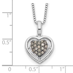 white-night-sterling-silver-rhodium-plated-champagne-diamond-heart-18-inch-necklace-with-2-inch-extender