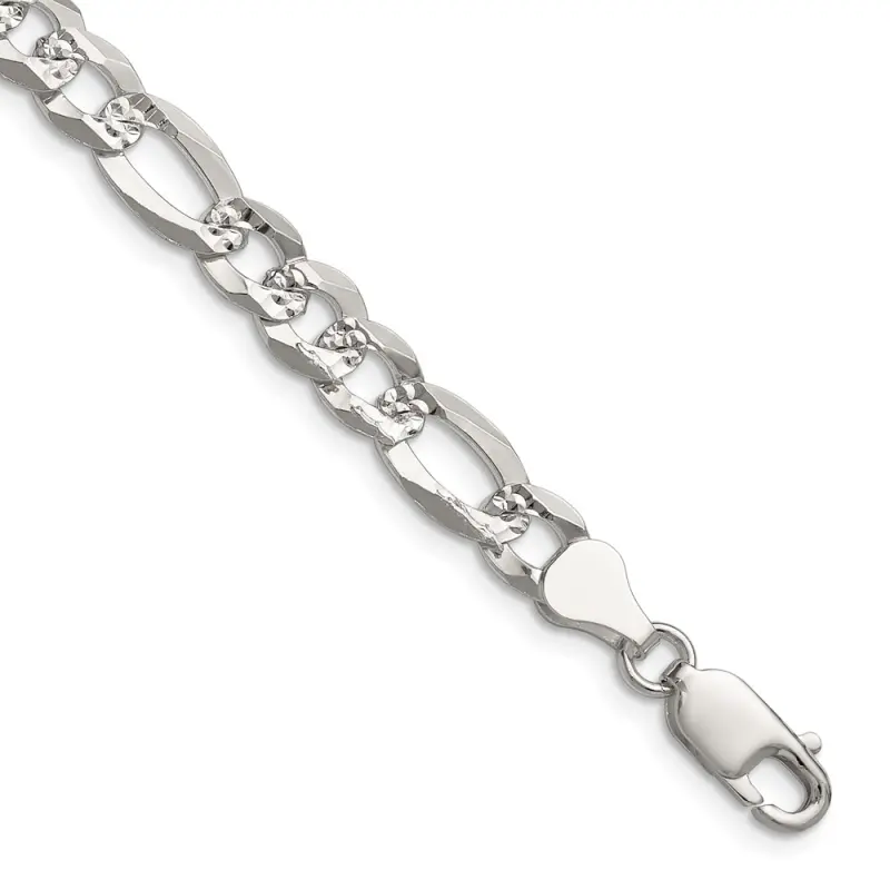 sterling-silver-7-0mm-flat-d-c-pave-figaro-chain