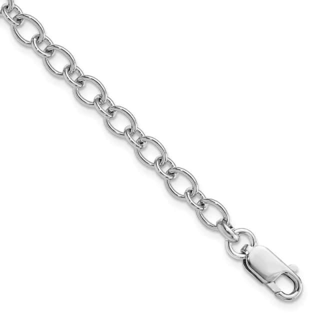 Amore La Vita Sterling Silver Rhodium-finished Polished 5mm 7.5 inch with Lobster Clasp Charm Bracelet