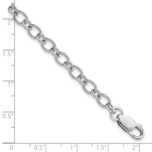 Amore La Vita Sterling Silver Rhodium-finished Polished 5mm 7.5 inch with Lobster Clasp Charm Bracelet