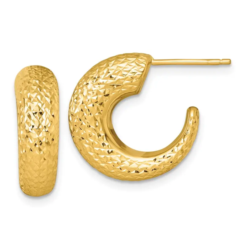 14k-polished-diamond-cut-hollow-c-hoop-post-earrings