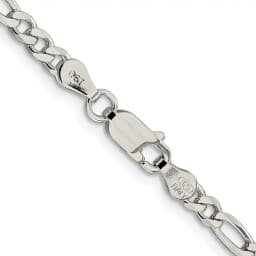 sterling-silver-rhodium-plated-4mm-pav-flat-figaro-chain