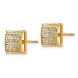 chisel-stainless-steel-polished-yellow-ip-plated-with-3-8-carat-diamond-square-post-earrings
