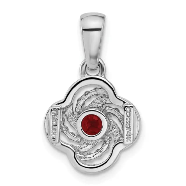 Shey Couture Sterling Silver Rhodium finished with 14k Accent Garnet 18 inch Necklace