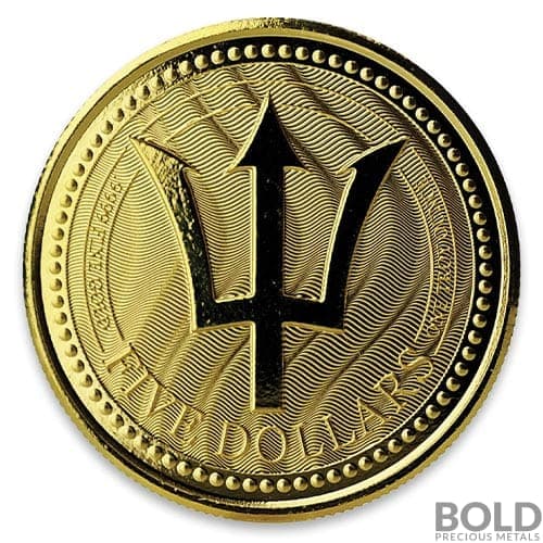2017 Barbados Trident Gold 1 oz BU