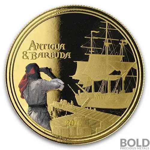 2019 Antigua & Barbuda: Barbuda Rum Runner 1 oz Gold Proof (Colored)