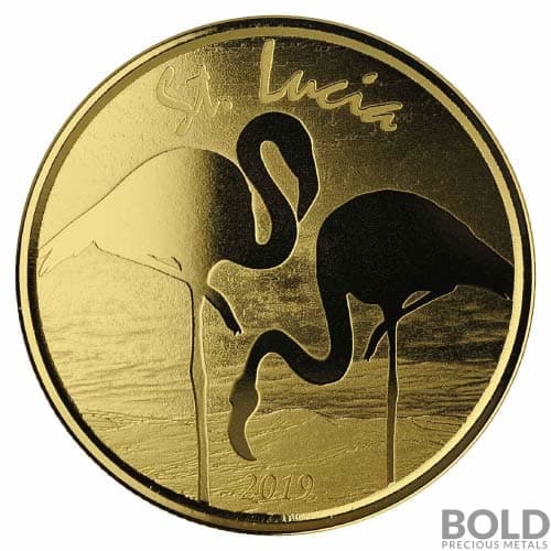 2019 EC8 St. Lucia Flamingo 1 oz Gold BU