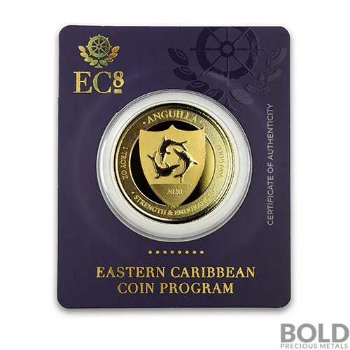 2020 EC8 Anguilla Coat of Arms 1 oz Gold BU