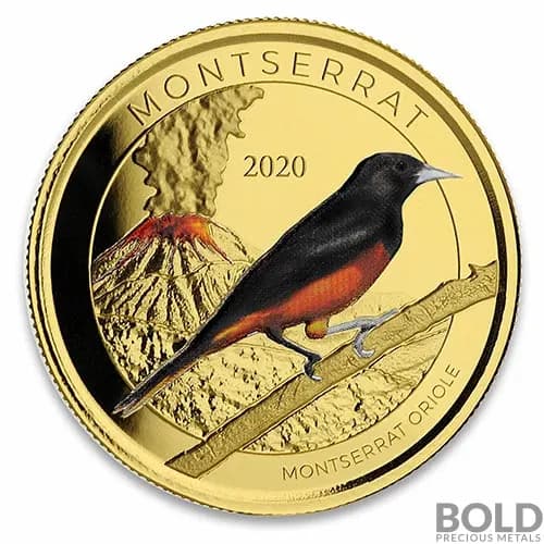 2020 Gold Montserrat Oriole 1 oz Colored Proof