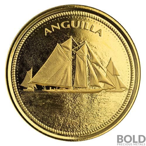 2021 EC8 Anguilla: Sailboat 1 oz Gold BU