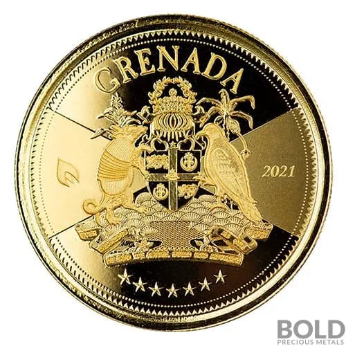 2021 EC8 Grenada: Coat of Arms 1 oz Gold BU