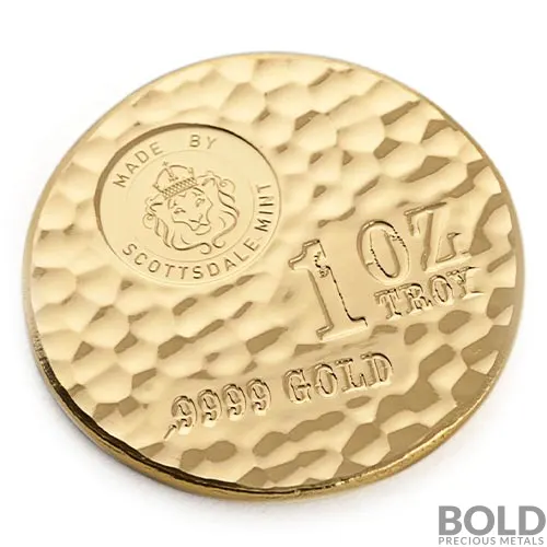 Gold Round Scottsdale Tombstone Hammered - 1 oz