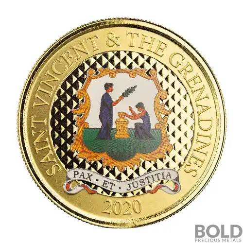 2020 EC8 St Vincent Grenadines Coat of Arms 1 oz Gold Colored