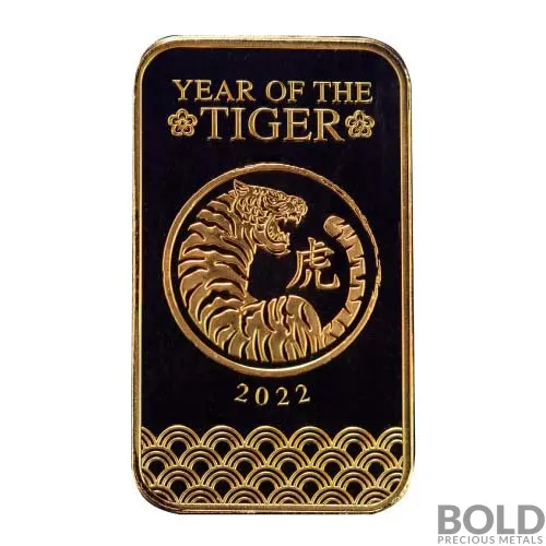 2022 Scottsdale Year of the Tiger 1 oz Gold Bar