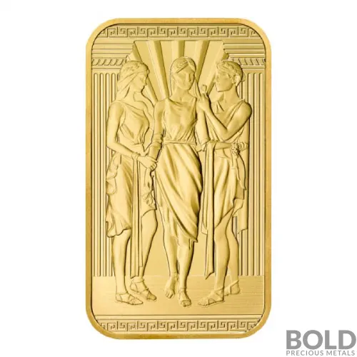 Gold 1 oz British Great Engravers: Three Graces Bar