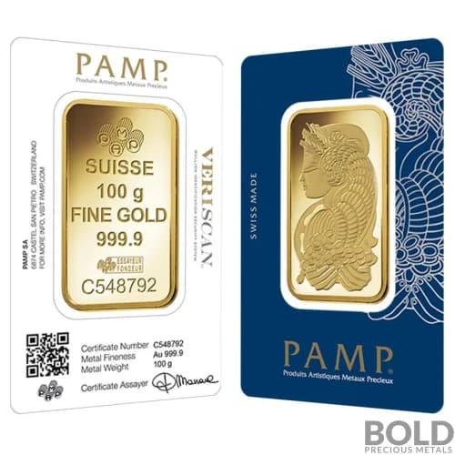 Gold Bar PAMP - 100 Gram