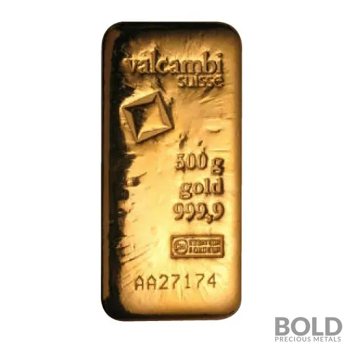 Valcambi Gold 500 Gram Cast Bar
